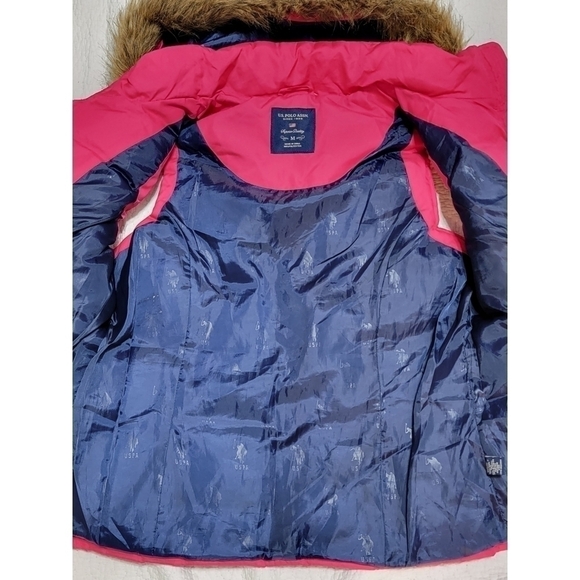 U.s. Polo Assn. Pink Puffer Vest with Hood - Picture 3 of 9